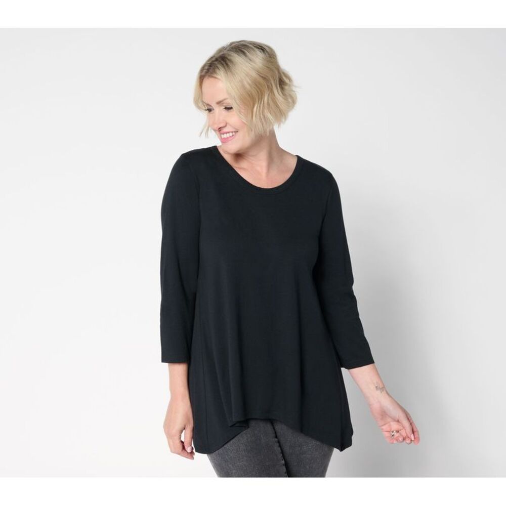 LEGO Women's Top Sz L Sleeve Sharkbite Hem Black A698985